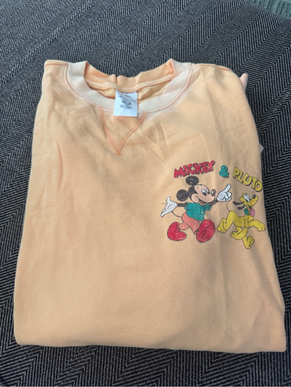 Disney Peach Pride Mickey & Pluto Pullover Sweatshirt